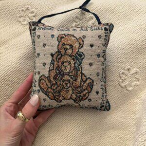 Vintage bear mini tapestry door knob pillow...